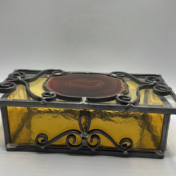 VTG Stained Glass Trinket Box - Picture 3 of 7